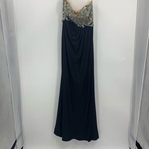 JULIET womens S Fashion Milex black bejewel strapless gown